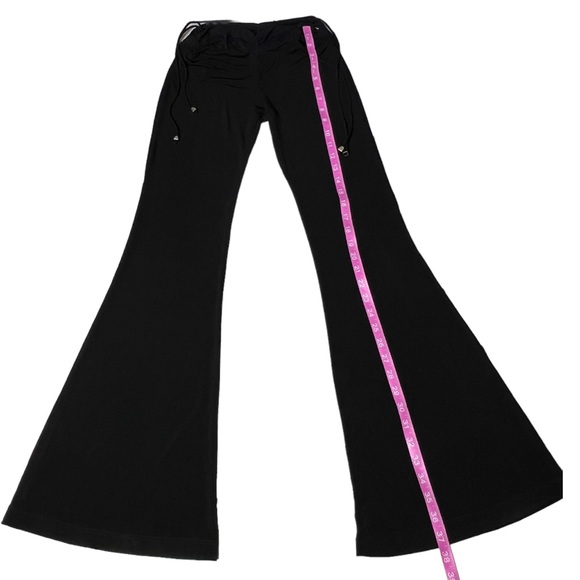 Unique y2k vintage black lvl x flared Bell Bottom stretchy pants Mesh Band - Picture 5 of 10